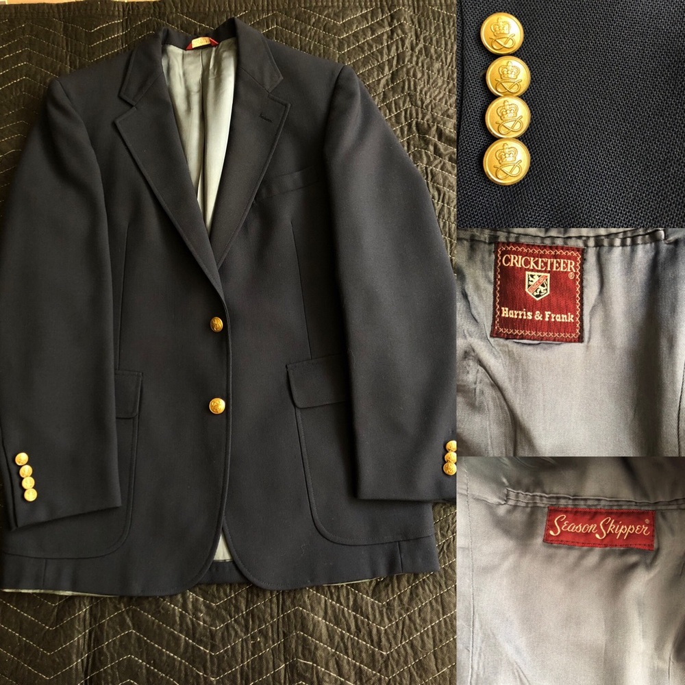Vntg Frank & Harris Crickereer Skipper Blazer